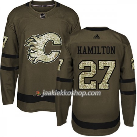Miehille NHL Calgary Flames Pelipaita Dougie Hamilton 27 Adidas 2017-2018 Camo Vihreä Authentic